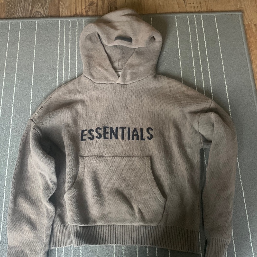 Gray essentials fear of god hoodie
